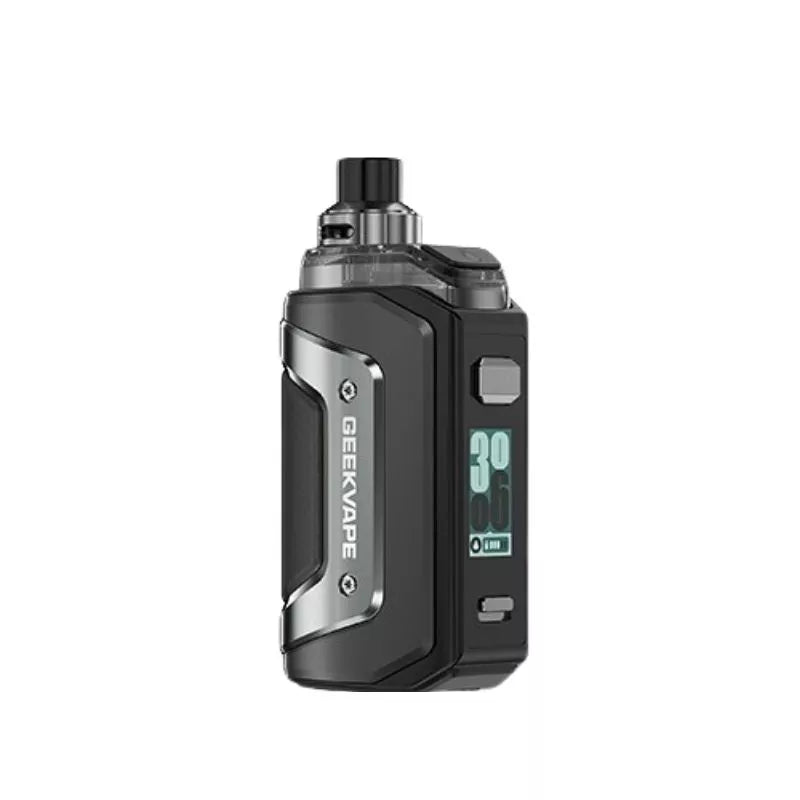 Geekvape Aegis Hero 5 Pod Vape Kit in iron black colour - great for nic salt e-liquids or 50VG/50PG Shortfill Vape Juices