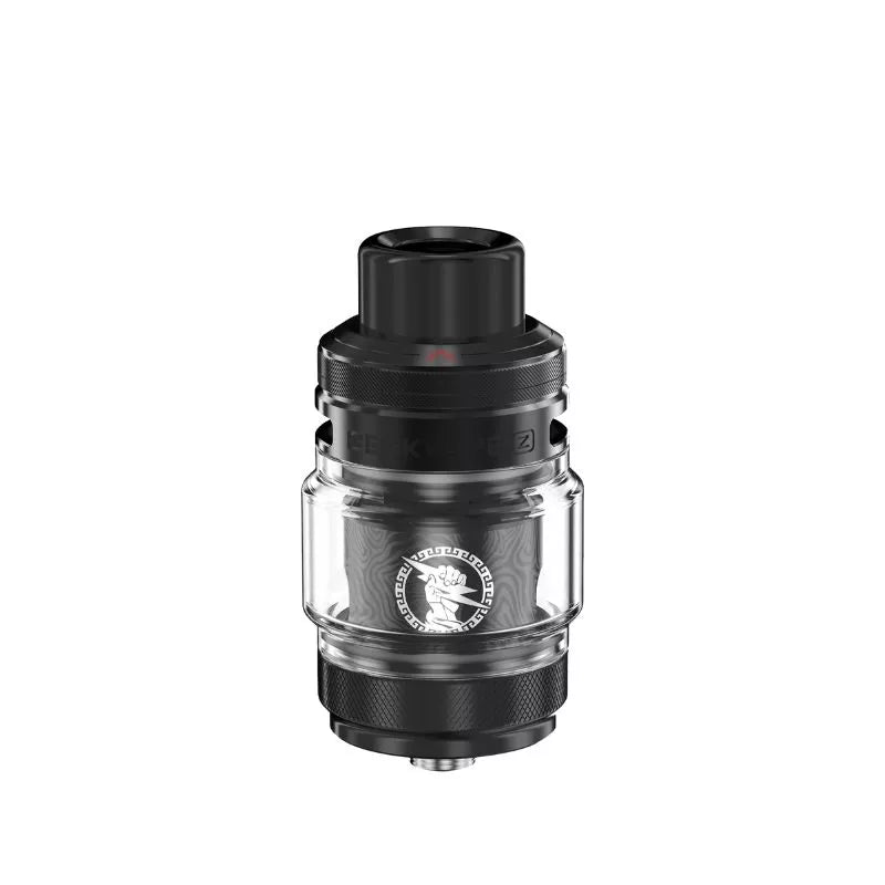 Geekvape Zeus 5 Sub-ohm Tank in Glossy Black Colour works great with Shortfill e-liquids 