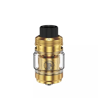 Geekvape Zeus 5 Sub-ohm Tank in Glossy Gold Colour works great with Shortfill e-liquids 