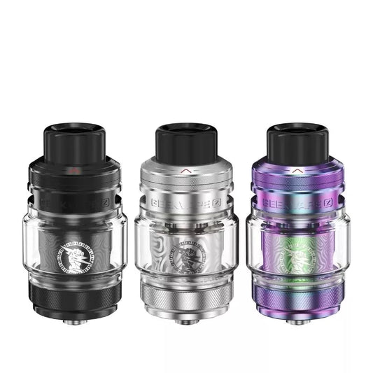 Geekvape Zeus 5 Sub-ohm Tank in 3 Colours - Glossy Black - Cold Silver - Rainbow - works great with Shortfill e-liquids