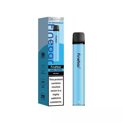 Hayati Finebar 1000 Puff Pod Kit Mr Blue Flavour with 500mAh Built-in Battery with replaceable 2ml Prefilled Pod