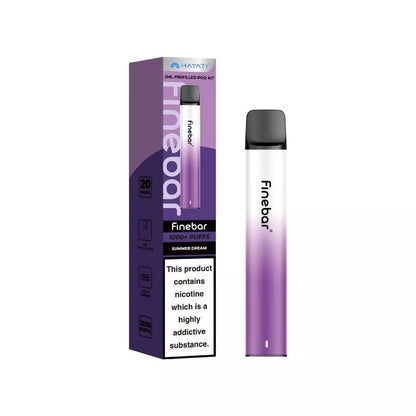 Hayati Finebar 1000 Puff Pod Kit Summer Dream Flavour with 500mAh Built-in Battery with replaceable 2ml Prefilled Pod
