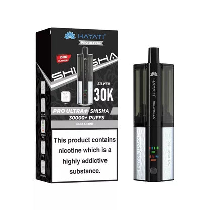 Hayati Pro Ultra Plus Shisha 30k Puff Prefilled Pod Kit Gum & Mint Flavour with a built-in 900mAh Battery