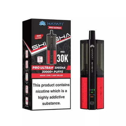Hayati Pro Ultra Plus Shisha 30k Puff Prefilled Pod Kit Duo Flavours Magic Love & Lady Killer with a built-in 900mAh Battery