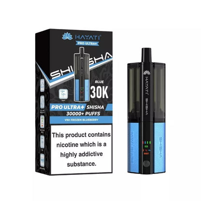 Hayati Pro Ultra Plus Shisha 30k Puff Prefilled Pod Kit Vim Frozen Blueberry Flavour with a built-in 900mAh Battery