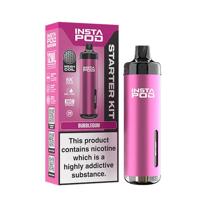 Insta Pod 6000 by Instafill Vape - 6000 puff prefilled pod kit in Bubblegum flavour