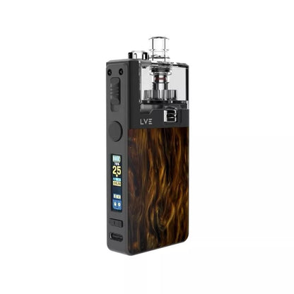 LVE Orion II Pro Pod Vape Kit in Black  Bourbon Swirl Colour, Built-in 1900mAh Lipo Battery with a 0.99 TFT Colour Screen - Great with Nic Salt Vape Juices