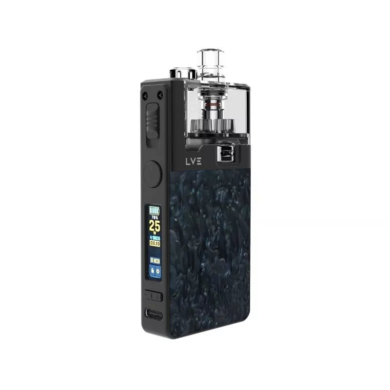LVE Orion II Pro Pod Vape Kit in Black Dark Matter Colour, Built-in 1900mAh Lipo Battery with a 0.99 TFT Colour Screen - Great with Nic Salt Vape Juices