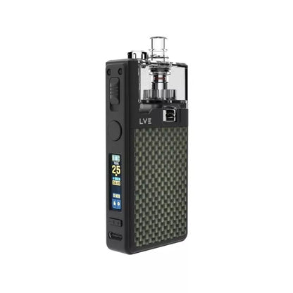LVE Orion II Pro Pod Vape Kit in Black  Textured Carbon Colour, Built-in 1900mAh Lipo Battery with a 0.99 TFT Colour Screen - Great with Nic Salt Vape Juices