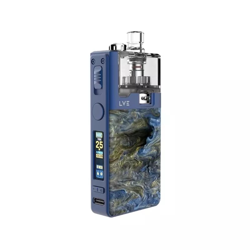 LVE Orion II Pro Pod Vape Kit in Blue Azure Goldstorm Colour, Built-in 1900mAh Lipo Battery with a 0.99 TFT Colour Screen - Great with Nic Salt Vape Juices