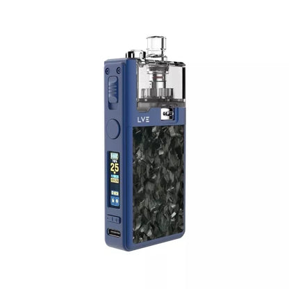 LVE Orion II Pro Pod Vape Kit in Blue Forged Carbon Colour, Built-in 1900mAh Lipo Battery with a 0.99 TFT Colour Screen - Great with Nic Salt Vape Juices