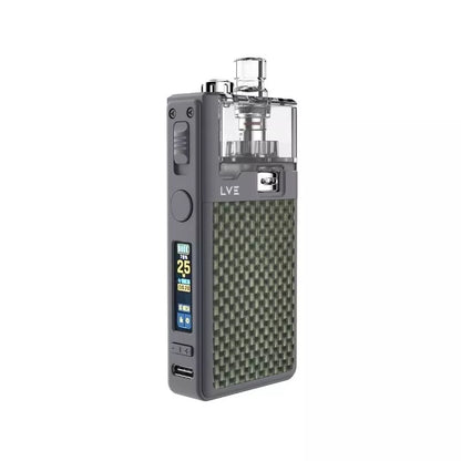LVE Orion II Pro Pod Vape Kit in Gray Textured Carbon Colour, Built-in 1900mAh Lipo Battery with a 0.99 TFT Colour Screen - Great with Nic Salt Vape Juices