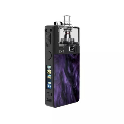 LVE Orion II Pro Pod Vape Kit in Black  Royal Purple Colour, Built-in 1900mAh Lipo Battery with a 0.99 TFT Colour Screen - Great with Nic Salt Vape Juices