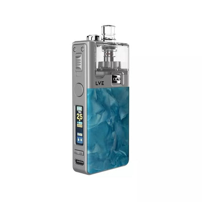 LVE Orion II Pro Pod Vape Kit in Silver Glacial Blue Colour, Built-in 1900mAh Lipo Battery with a 0.99 TFT Colour Screen - Great with Nic Salt Vape Juices