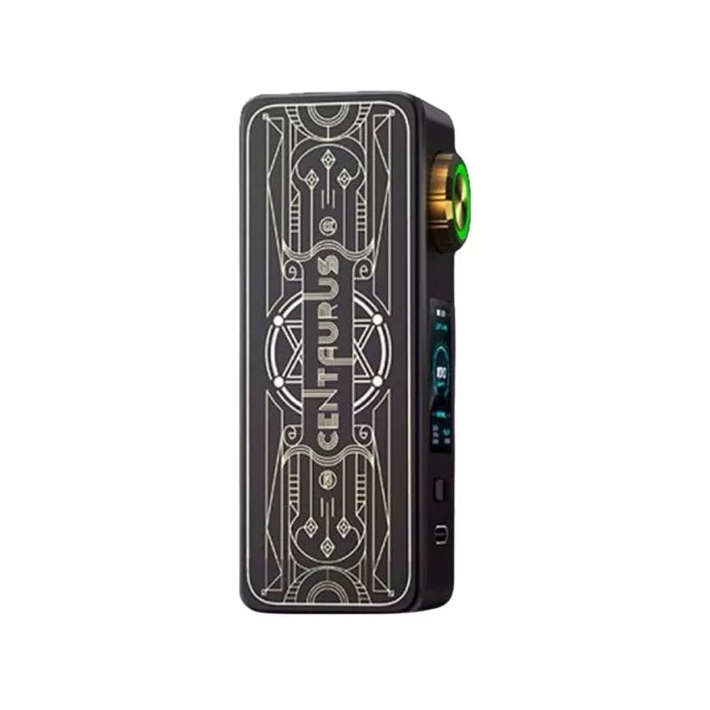 Lost Vape Centaurus M100 Box Mod in Concerto Black can be used with Sub-ohm Vape Tanks or Rebuildable Vape Tanks