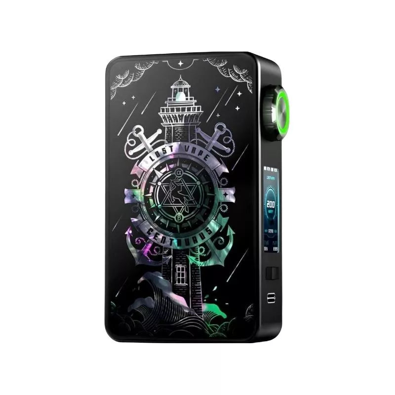 Lost Vape Centaurus M200 Box Mod in Moonlit Spire Colour can be used with Sub-ohm Vape Tanks or Rebuildable Vape Tanks