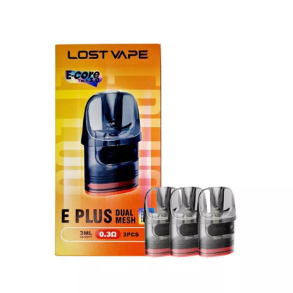 The Lost Vape E Plus Dual Mesh Pods 0.3ohm are compatible with multiple Lost Vape  devices like the Thelema Elite 40, Centaurus E40, and Centaurus E40 Max pod kits