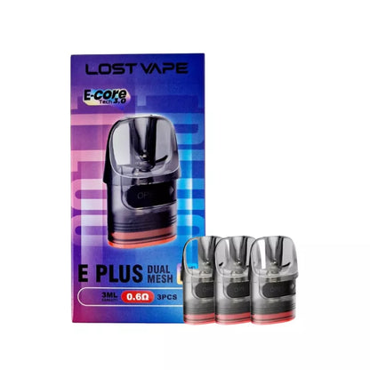 The Lost Vape E Plus Dual Mesh Pods 0.6ohm are compatible with multiple Lost Vape  devices like the Thelema Elite 40, Centaurus E40, and Centaurus E40 Max pod kits