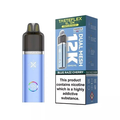 OXVA Tasteflex SL 12K Prefilled Pod Kit Blue Razz Cherry Flavour with Built-in 900mAh Battery giving up to 12,000 puffs