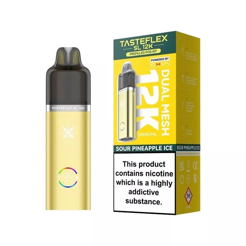 OXVA Tasteflex SL 12K Prefilled Pod Kit Sour Pineapple Ice Flavour with Built-in 900mAh Battery giving up to 12,000 puffs