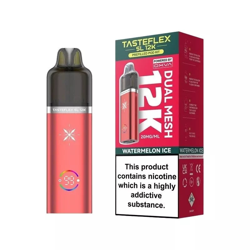 OXVA Tasteflex SL 12K Prefilled Pod Kit Watermelon Ice Flavour with Built-in 900mAh Battery giving up to 12,000 puffs
