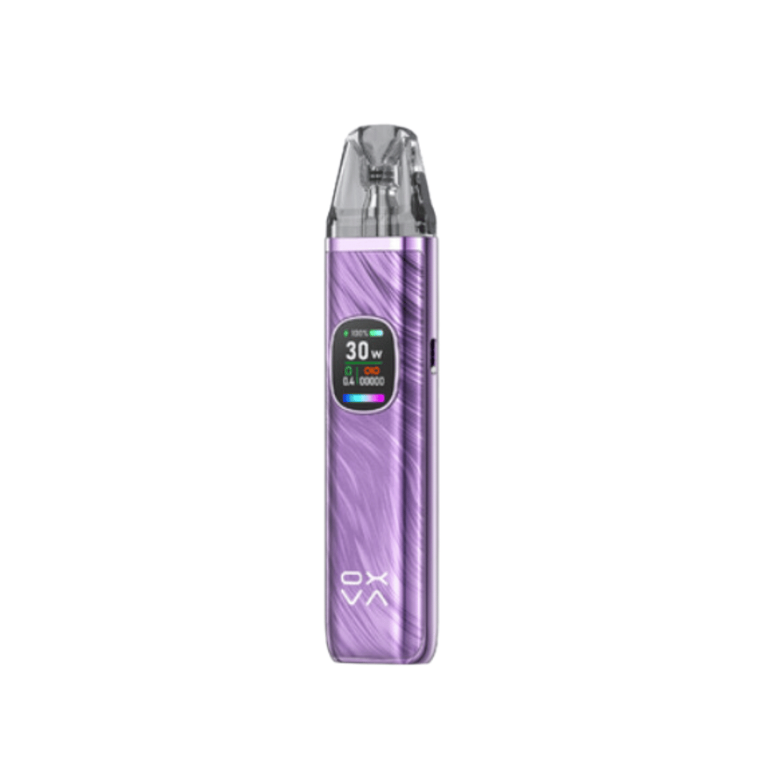 OXVA Xlim Pro 2 pod vape kit in dream purple, showing 30W display screen.
