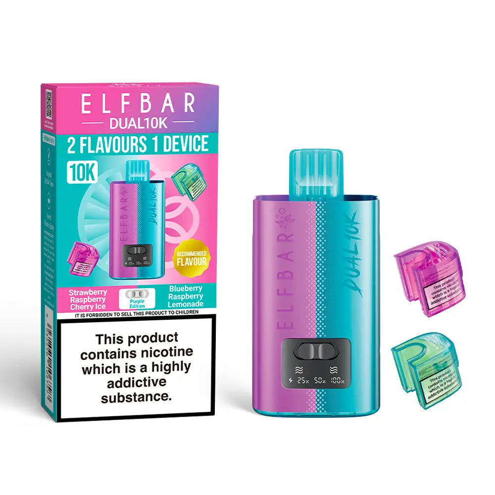 Elf Bar Dual 10K Disposable 2 in 1 Vape TPD Compliant - Box of 5