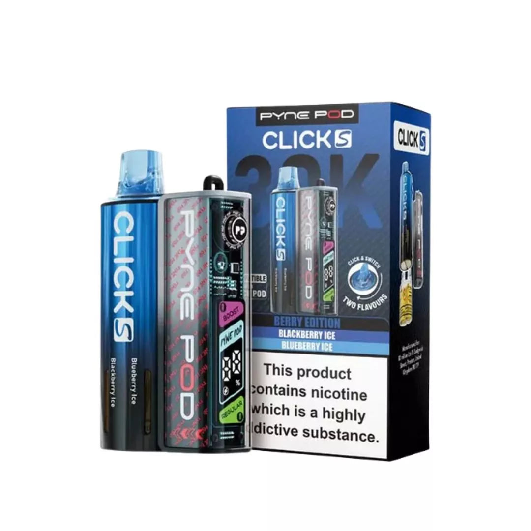 Pyne Pod Click S 30K Vape Kit Berry Edition Dual Flavours - Blackberry Ice & Blueberry Ice 