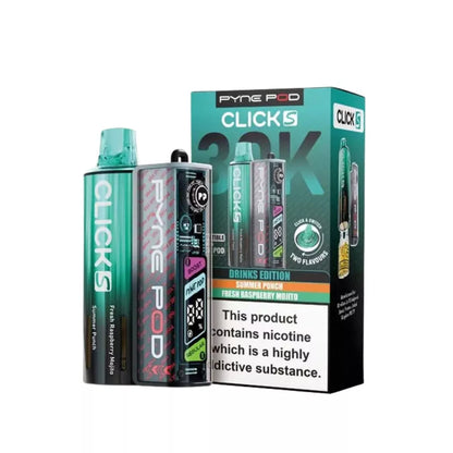 Pyne Pod Click S 30K Vape Kit Drinks Edition Dual Flavours - Summer Punch & Fresh Raspberry Mojito