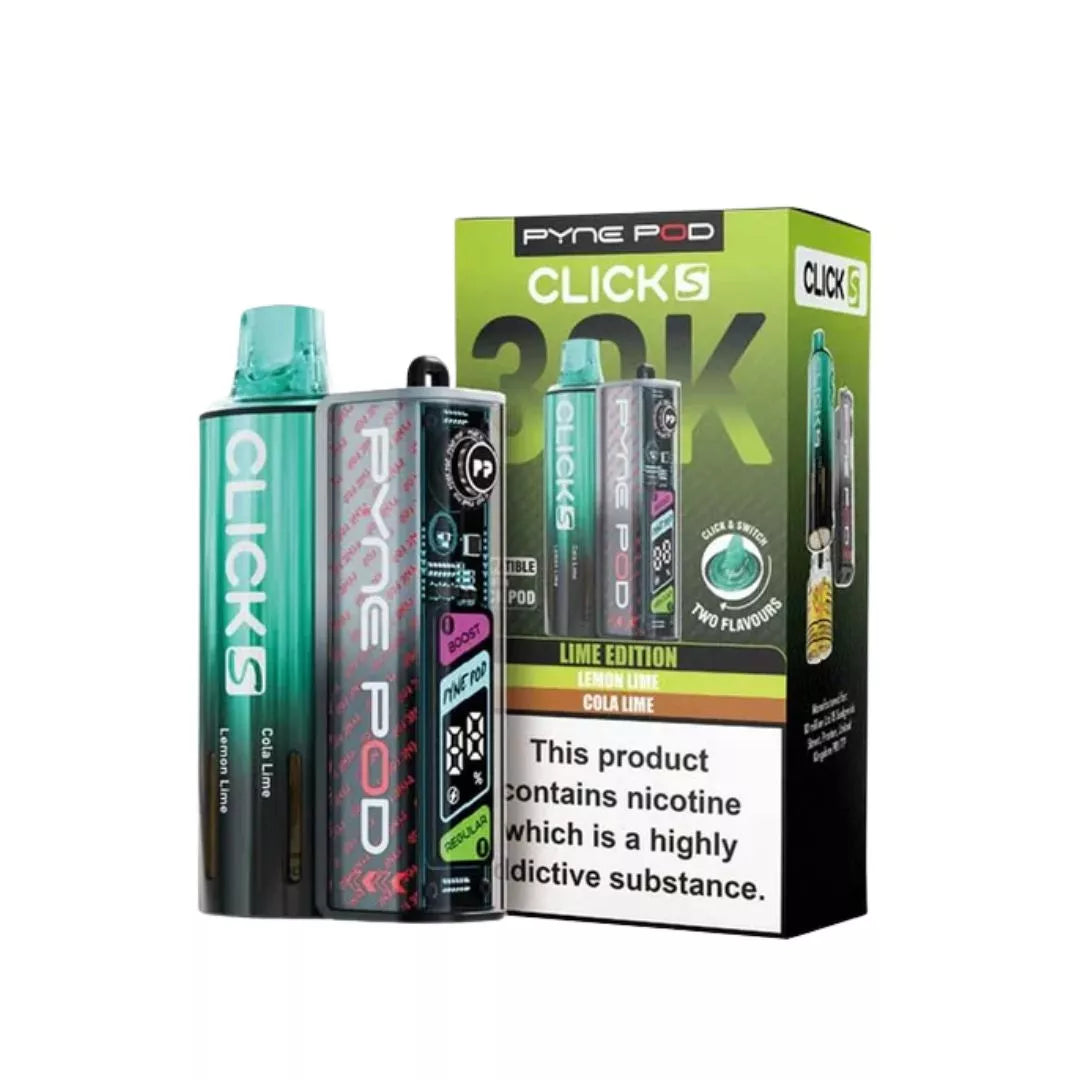 Pyne Pod Click S 30K Vape Kit Lime Edition Dual Flavours - Lemon Lime & Cola Lime