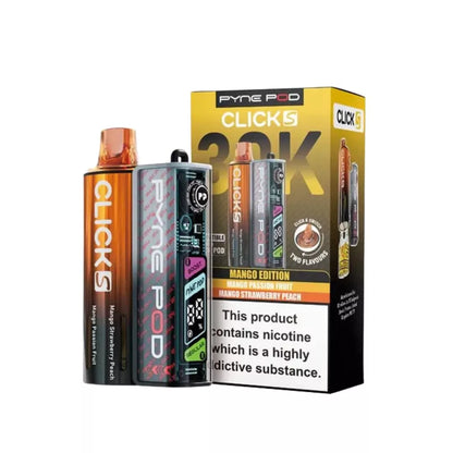 Pyne Pod Click S 30K Vape Kit Mango Edition Dual Flavours - Mango Passion Fruit & Mango Strawberry Peach