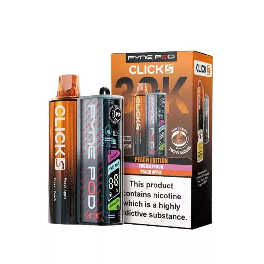 Pyne Pod Click S 30K Vape Kit Peach Edition Dual Flavours - Frozen Peach & Peach Apple