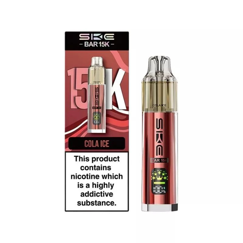 SKE Bar 15K Prefilled Pod Kit Cola Ice Flavour with a Built-in 850mAh Battery prefilled with 20mg of Nic salt E-liquid Great for MTL Vaping
