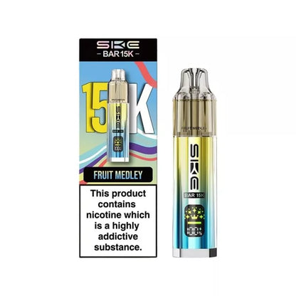 SKE Bar 15K Prefilled Pod Kit Fruit Medley Flavour with a Built-in 850mAh Battery prefilled with 20mg of Nic salt E-liquid Great for MTL Vaping