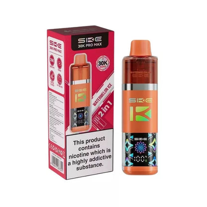 SKE Crystal 30K Pro Max 2 in 1 Flavour Prefilled Pod Vape Kit Watermelon Ice Flavour with a Built-in 1250mAh Battery giving up to 30,000 Puffs