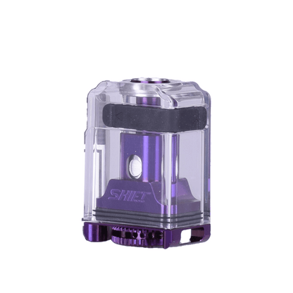 Shift Boro Tank V1.5 by Vaperz Cloud, transparent with purple accents.