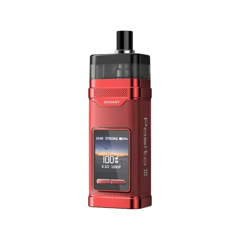 Smoant Pasito 3 Pod Vape Kit in Classical Red Colour with a built-in Rechargeable Internal 2800mAh Battery and  Compatible with K-Series Coils
