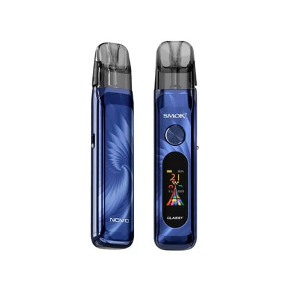 Smok Novo Classy Pod Kit Sapphire Blue Colour with a built-in 1350mAh Battery and 0.96 TFT Display great for MTL Vaping with nic salt e-liquids.