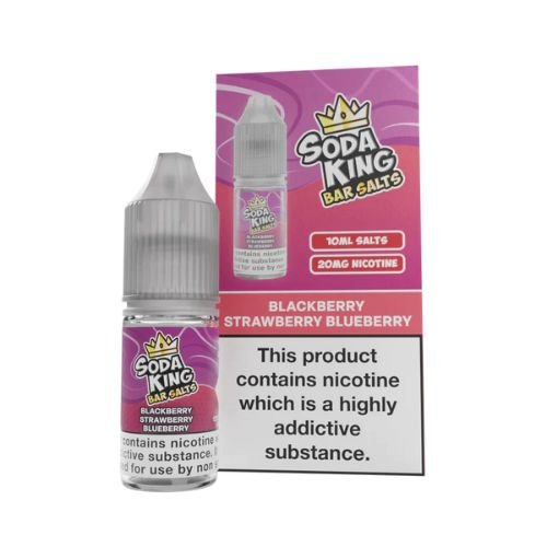 Soda King Bar Nic Salt 10ml - Pack of 10 Available In Blackberry Strawberry Blueberry Flavour