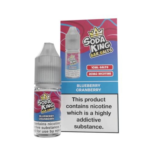 Soda King Bar Nic Salt 10ml - Pack of 10 Available In Blueberry Cranberry Flavour