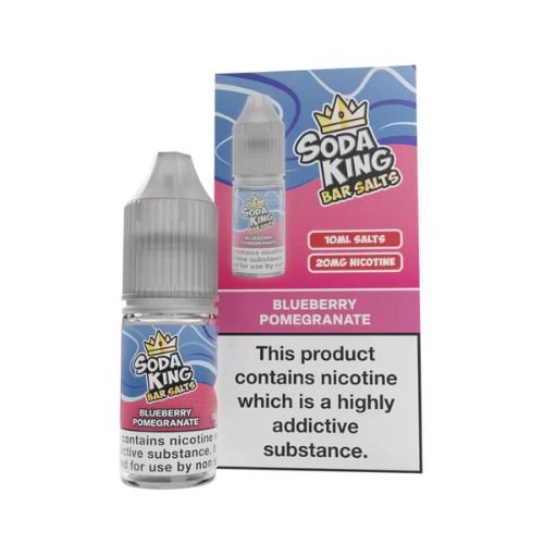 Soda King Bar Nic Salt 10ml - Pack of 10 Available In Blueberry Pomegranate Flavour