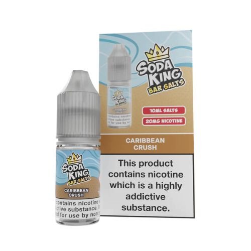 Soda King Bar Nic Salt 10ml - Pack of 10 Available In Caribbean Crush Flavour