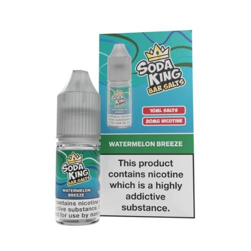 Soda King Bar Nic Salt 10ml - Pack of 10 Available In Watermelon Breeze Flavour