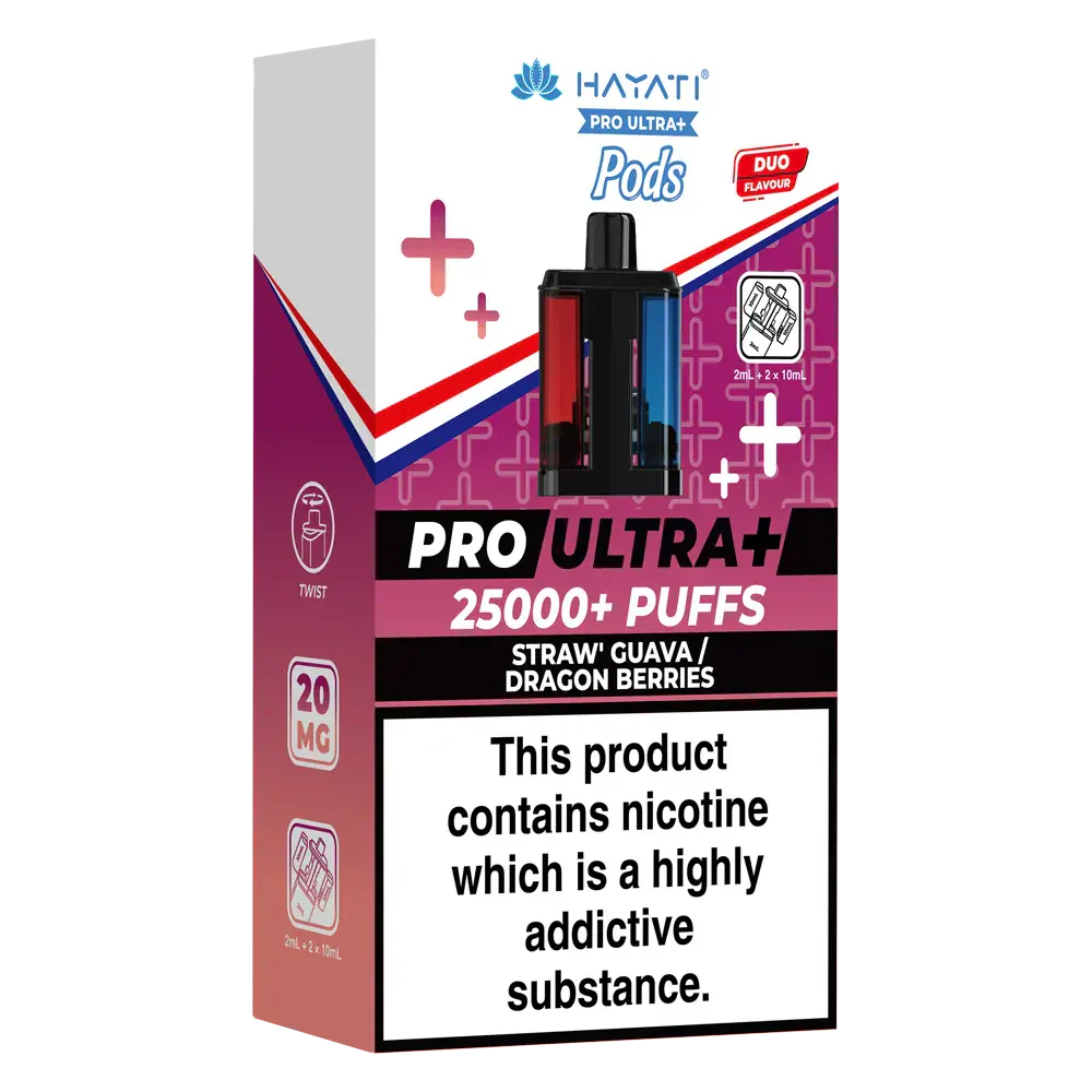 Hayati Pro Ultra Plus 25000 Straw Guava / Dragon Berries Prefilled Pods