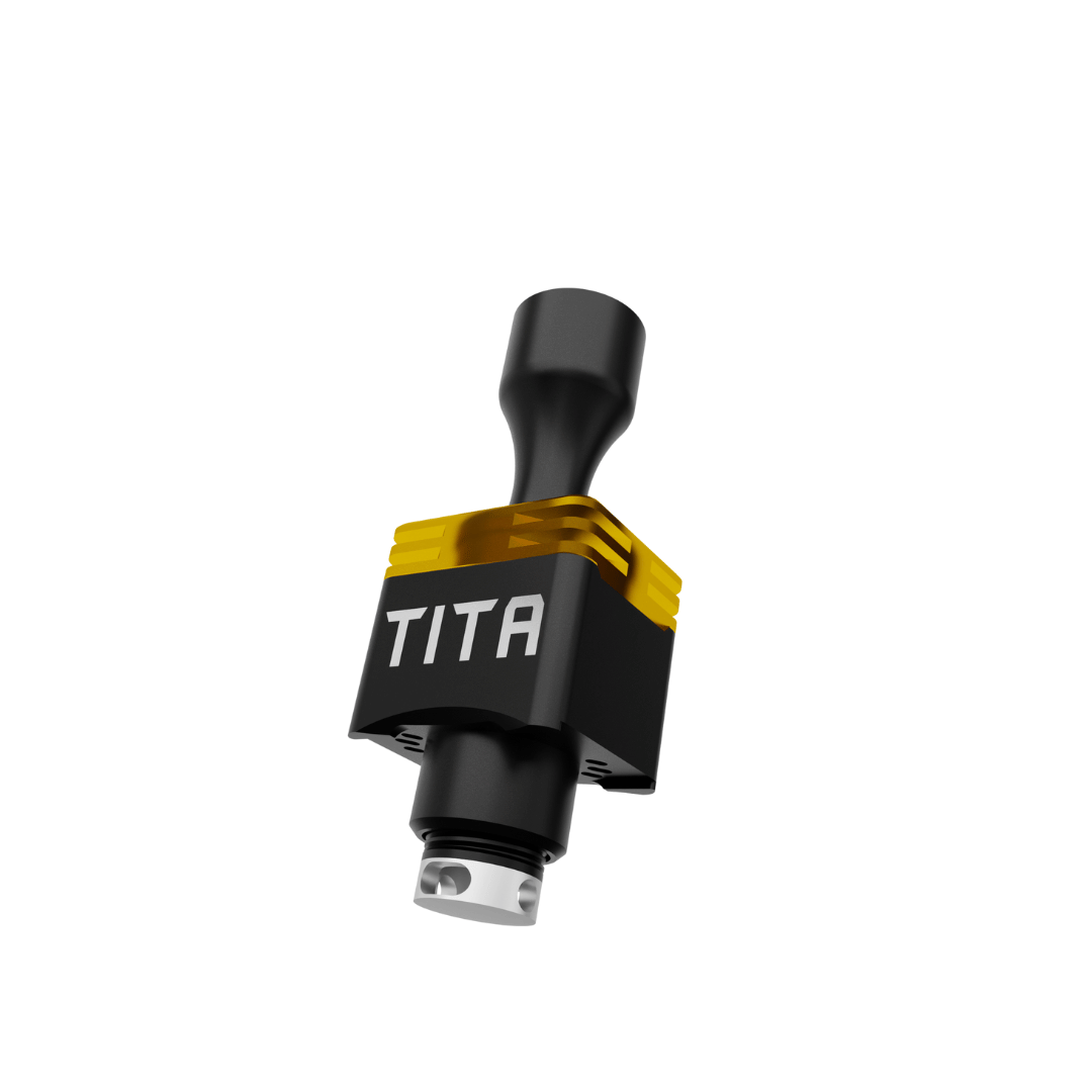 TITA X2 RBA in black, with a sleek design and yellow accents.