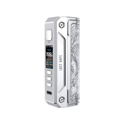 Thelema Solo 100w Mod in Alluring Silver by Lost Vape great with Rebuildable Vape Tanks or Sub-ohm Vape Tanks