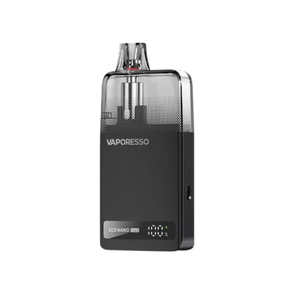 Vaporesso Eco Nano Plus Refillable Pod Vape Kit Midnight Black Colour with a Built-in 1400mAh Battery Great for MTL Vaping with Nic Salt E-liquids and 50vg/50pg shortfill Vape Juice
