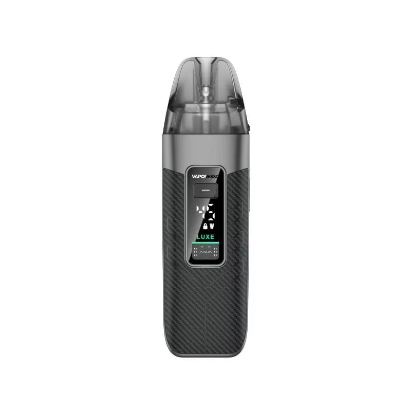 Vaporesso LUXE X3 Pod Vape Kit in carbon black colour with a built-in 2600mAh Battery and works great with nic salt e-liquids