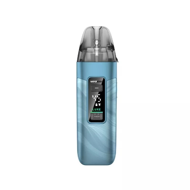 Vaporesso LUXE X3 Pod Vape Kit in fluid blue colour with a built-in 2600mAh Battery and works great with nic salt e-liquids