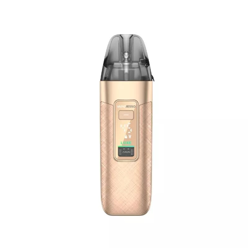 Vaporesso LUXE X3 Pod Vape Kit in gold silk colour with a built-in 2600mAh Battery and works great with nic salt e-liquids